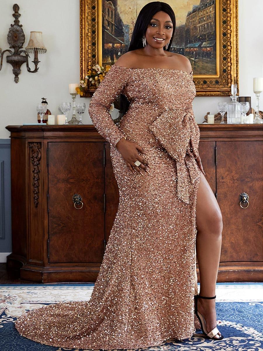 Vestido Formal Plus Size com Laço PXH2122 - Elegância e Conforto para Todas as Ocasiões