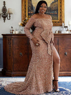 Vestido Formal Plus Size com Laço - Elegância e Conforto PXH2122