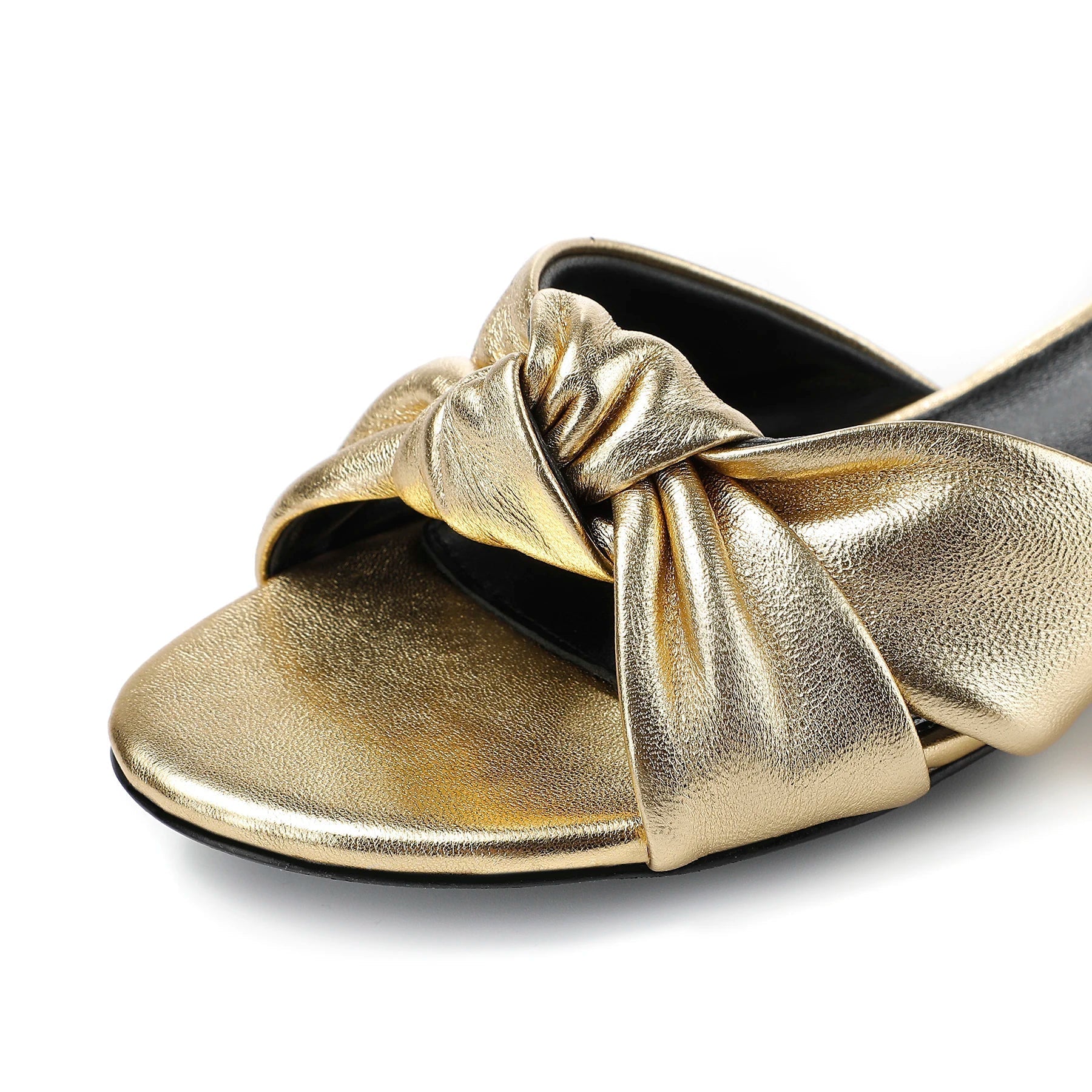 Sandália Couro Legítimo Rasteira Nó Noa