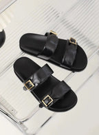 Sandália Rasteria Fivela Dourada Clari