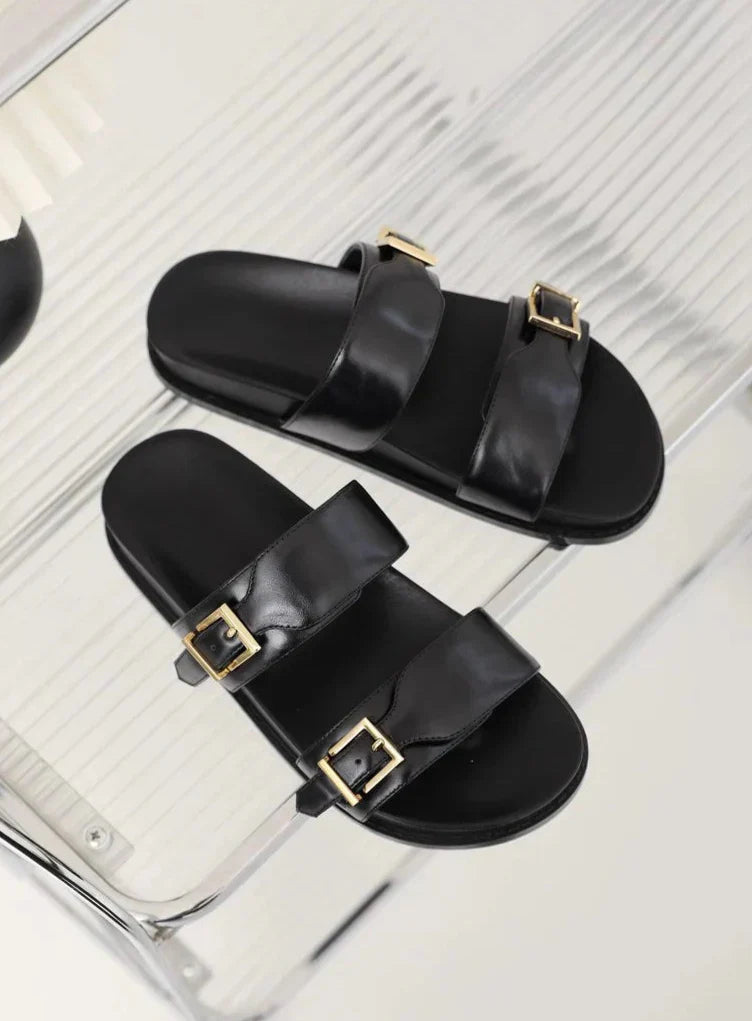 Sandália Rasteria Fivela Dourada Clari