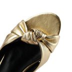 Sandália Couro Legítimo Rasteira Nó Noa