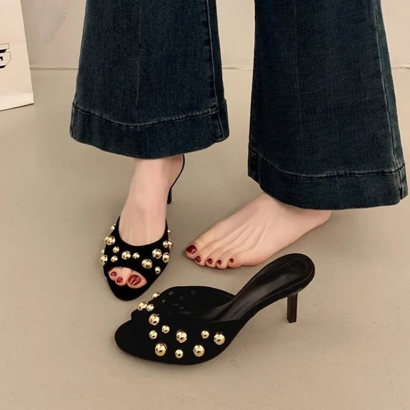 Sandália Mule Dourada Rava