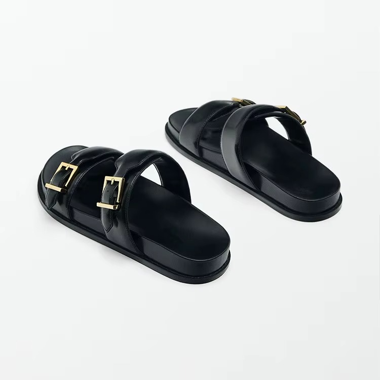 Sandália Rasteria Fivela Dourada Clari