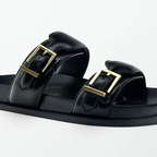 Sandália Rasteria Fivela Dourada Clari