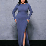 Vestido Plus Size com Recortes, Pedrarias e Glitter - Fenda Elegante PRX70181