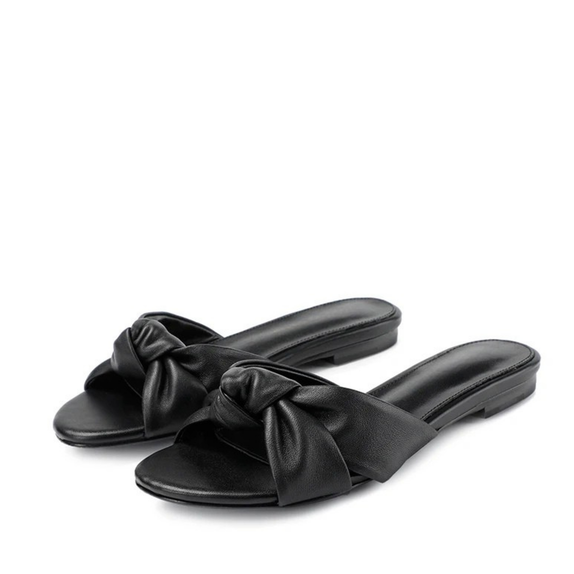 Sandália Couro Legítimo Rasteira Nó Noa